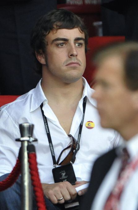 Fernando Alonso, espectador en la Eurocopa de 2008