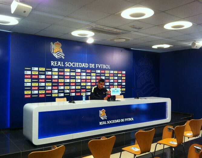 El Chory Castro, durante su comparecencia de este mediodía en Zubieta.