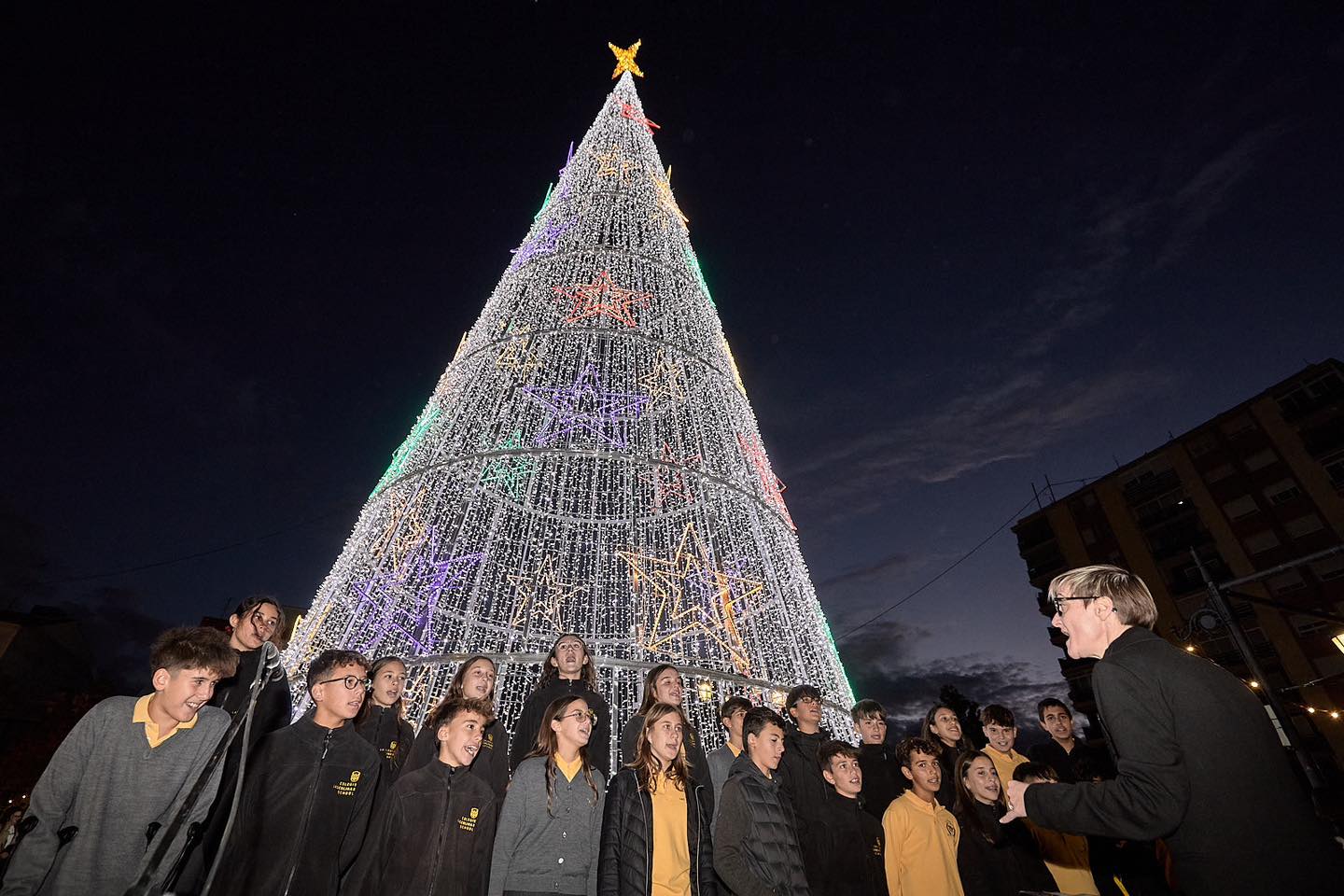 Acto de encendido de las luces de Navidad en Gandia.
