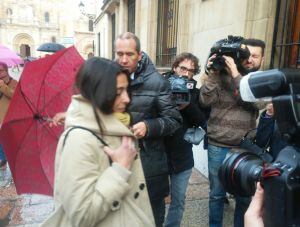 Raquel Gago a su entrada a la Audiencia Provincial de León