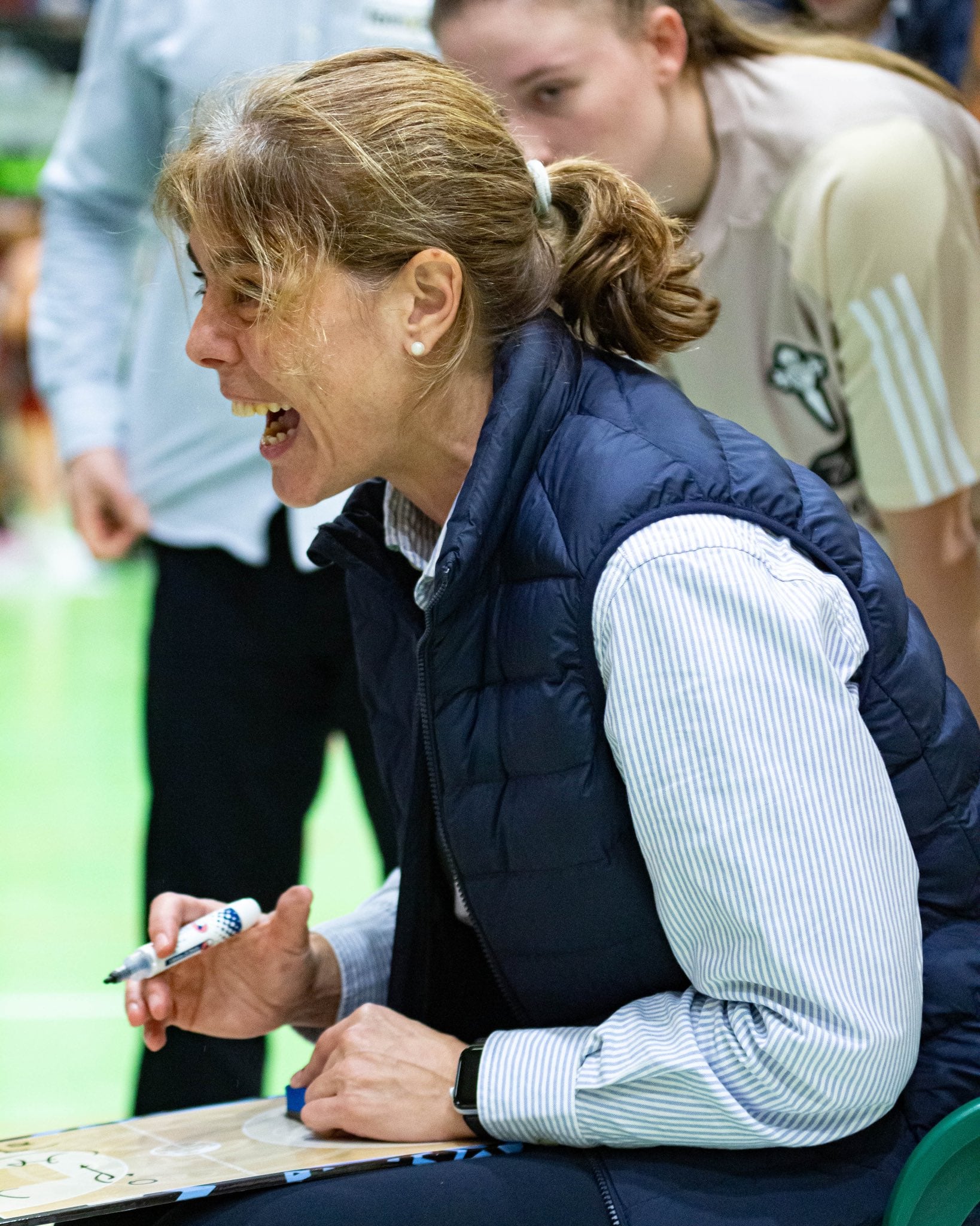 Cristina Cantero durante un partido en Navia