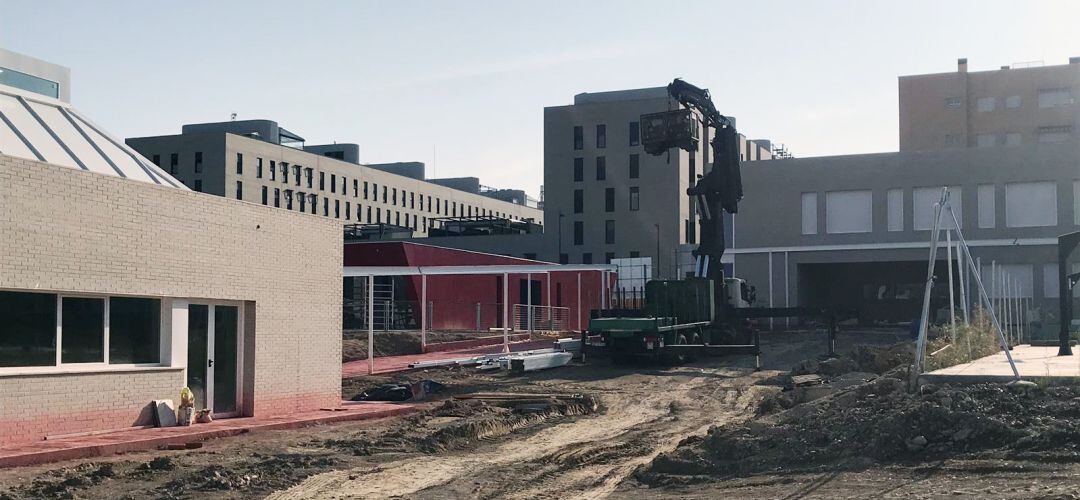 Obras en el colegio Miguel de Cervantes de Getafe