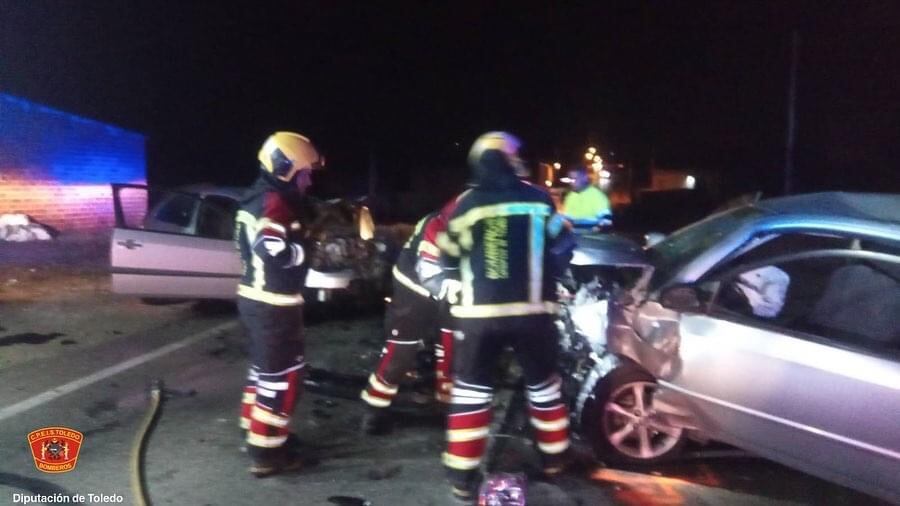 Imagen del accidente de tráfico que se producía en el término municipal de Recas (Toledo)