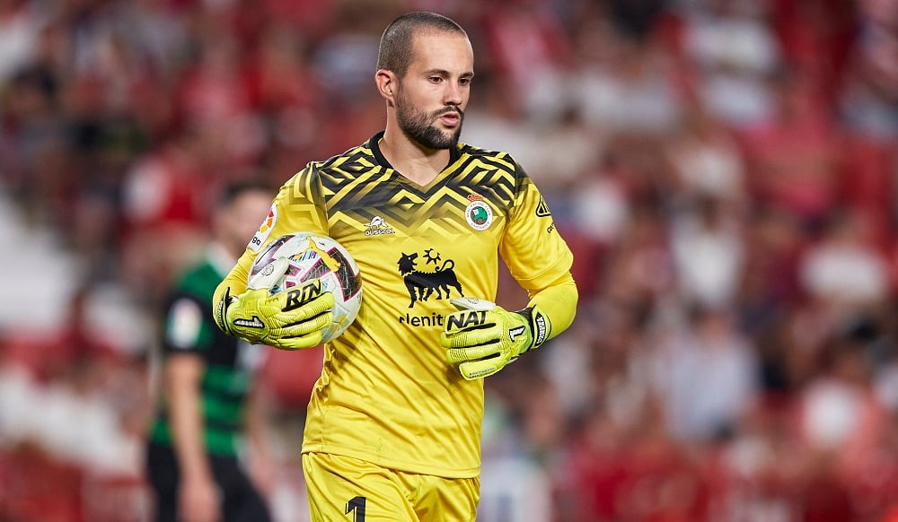 GRANADA, SPAIN - AUGUST 20: Miquel Parera of Racing Club de Santander in action during the LaLiga Smartbank match between Granada CF and Racing Club de Santander at Estadio Nuevo Los Carmenes on August 20, 2022 in Granada, Spain. (Photo by Fermin Rodriguez/Quality Sport Images/Getty Images)