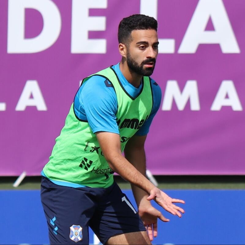 Rubén Alves en un entrenamiento con el Tenerife.