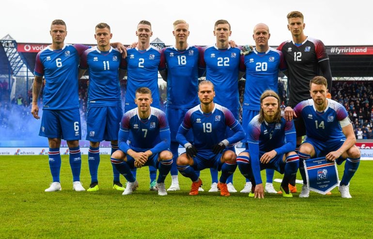 El once de Islandia en el partido amistoso ante Noruega del pasado 2 de junio.