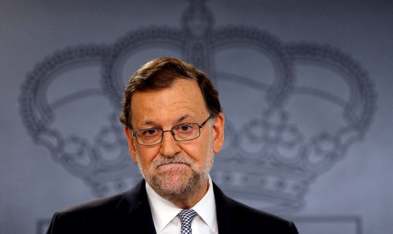 Rajoy durante su rueda de prensa tras reunirse con el rey