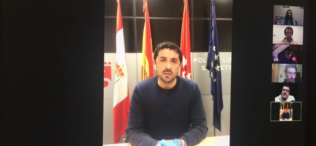Miguel Ángel Martín Perdiguero, vicealcalde de San Sebastián de los Reyes en rueda de prensa telemática