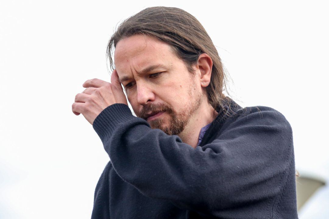 Pablo Iglesias en un acto de Unidas Podemos en Alcorcón, Madrid, este sábado.