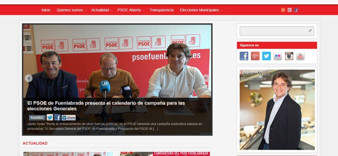 Imagen de la página web a la que redirige masfuenlabrada.es