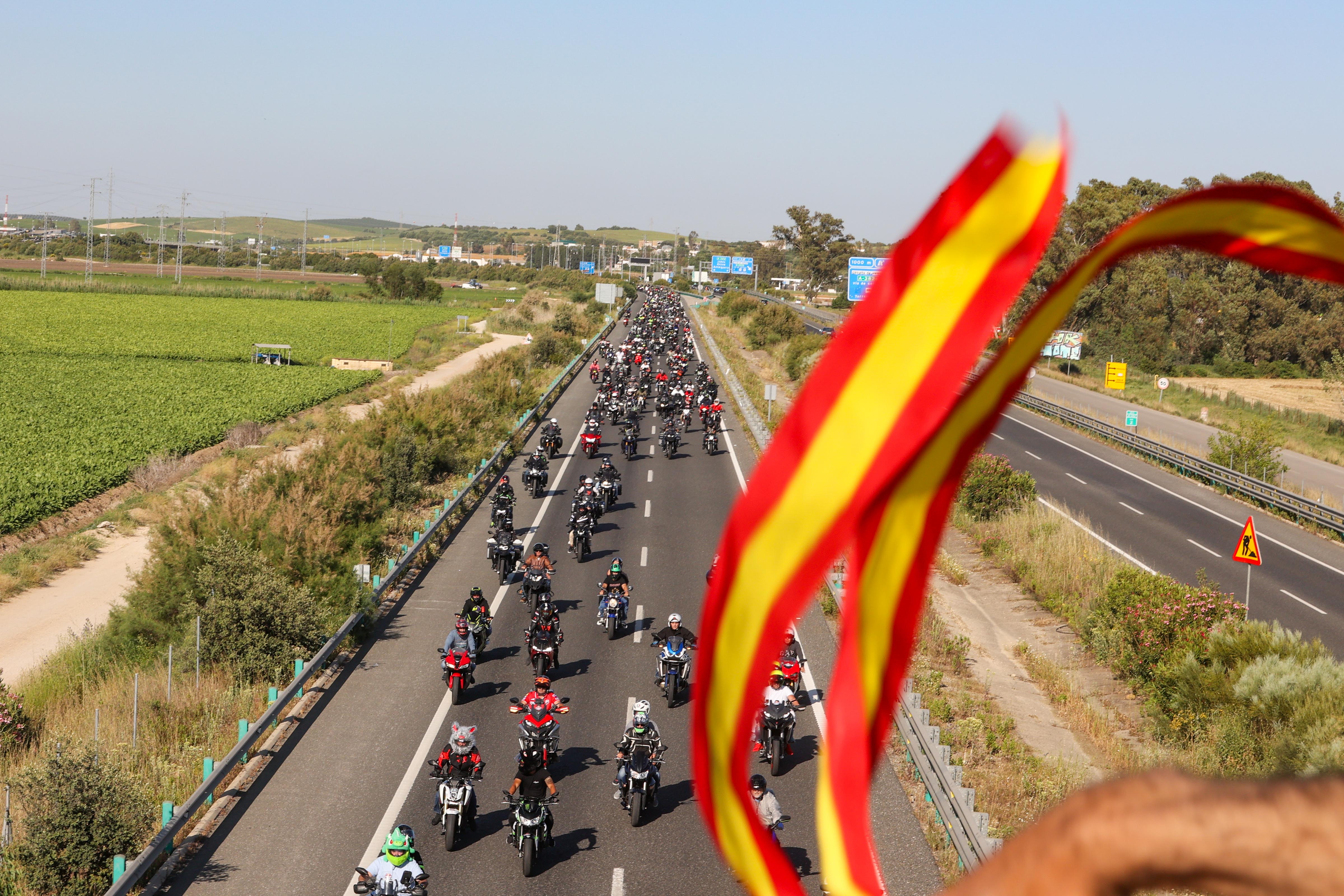 Caravana motera en la autovía el viernes