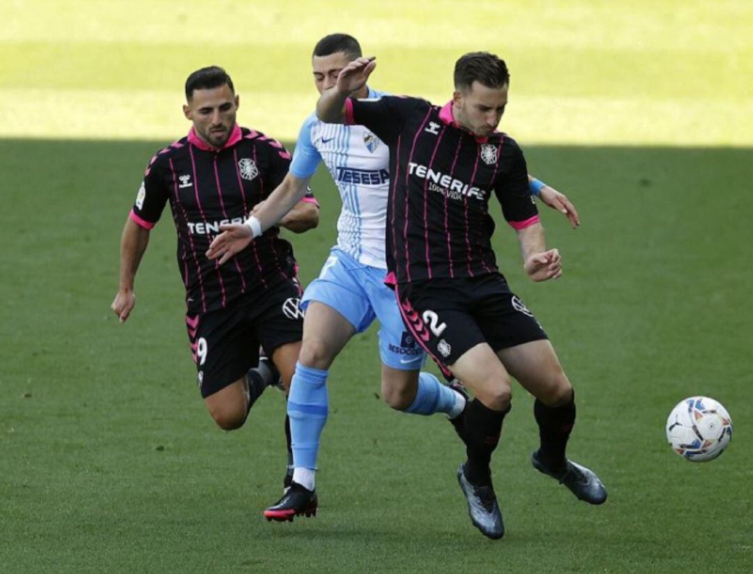 Un lance del partido disputado en La Rosaleda.