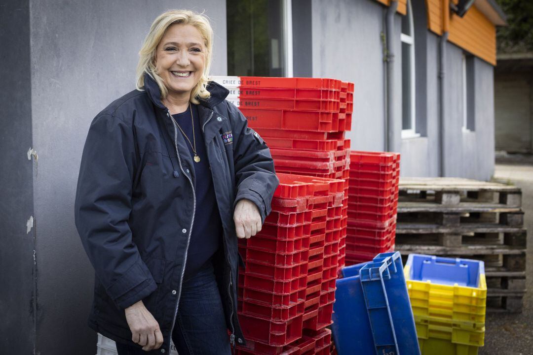 Marine Le Pen, líder de Agrupación Nacional, en un acto de campaña de las elecciones regionales en Francia