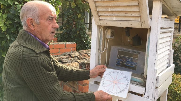 Mariano Bustillo, responsable del Observatorio Meteorológico de Carralobo en Astudillo (Palencia)