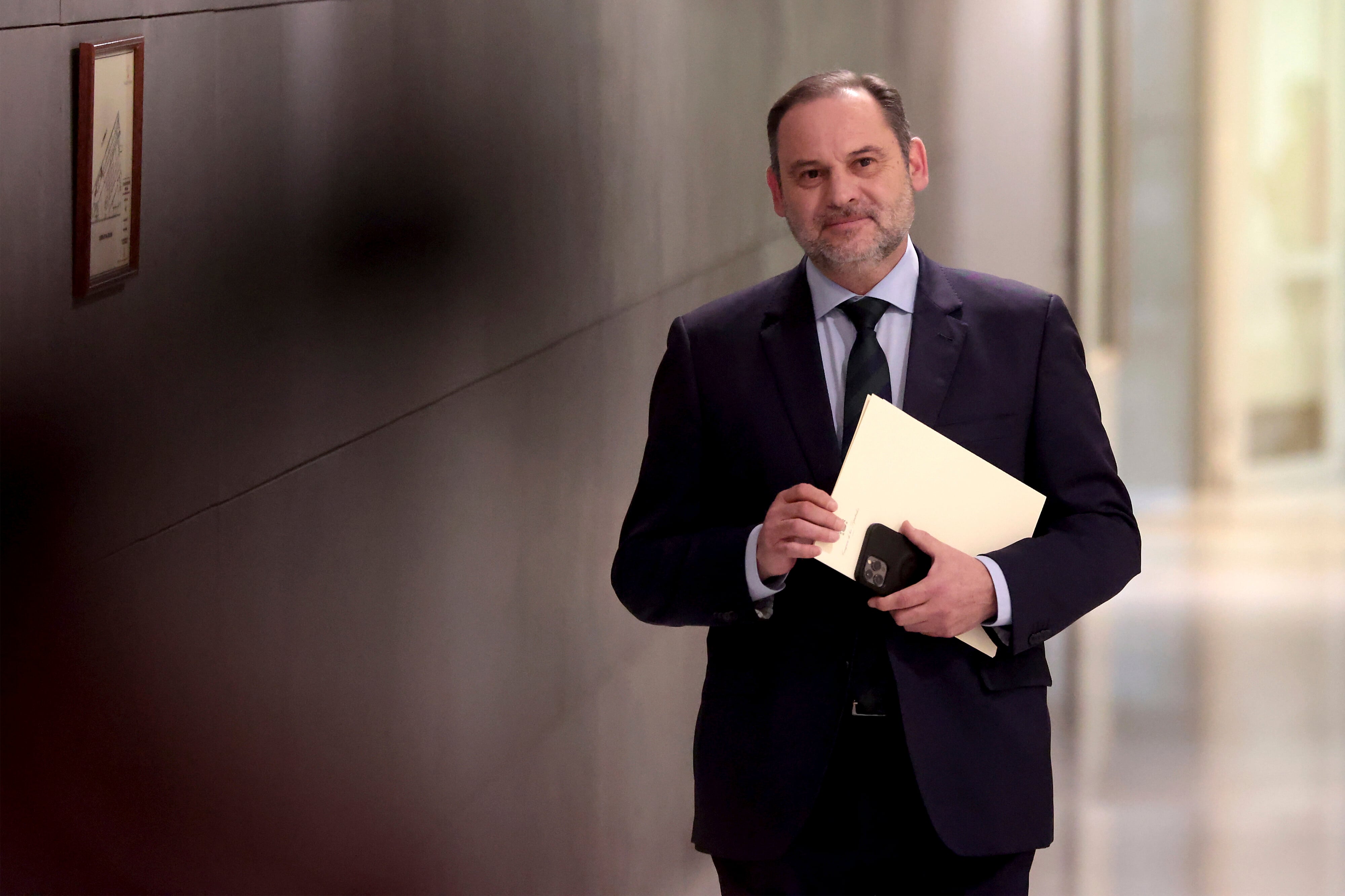 El exministro José Luis Ábalos llegando al Congreso de los Diputados, en 2024
