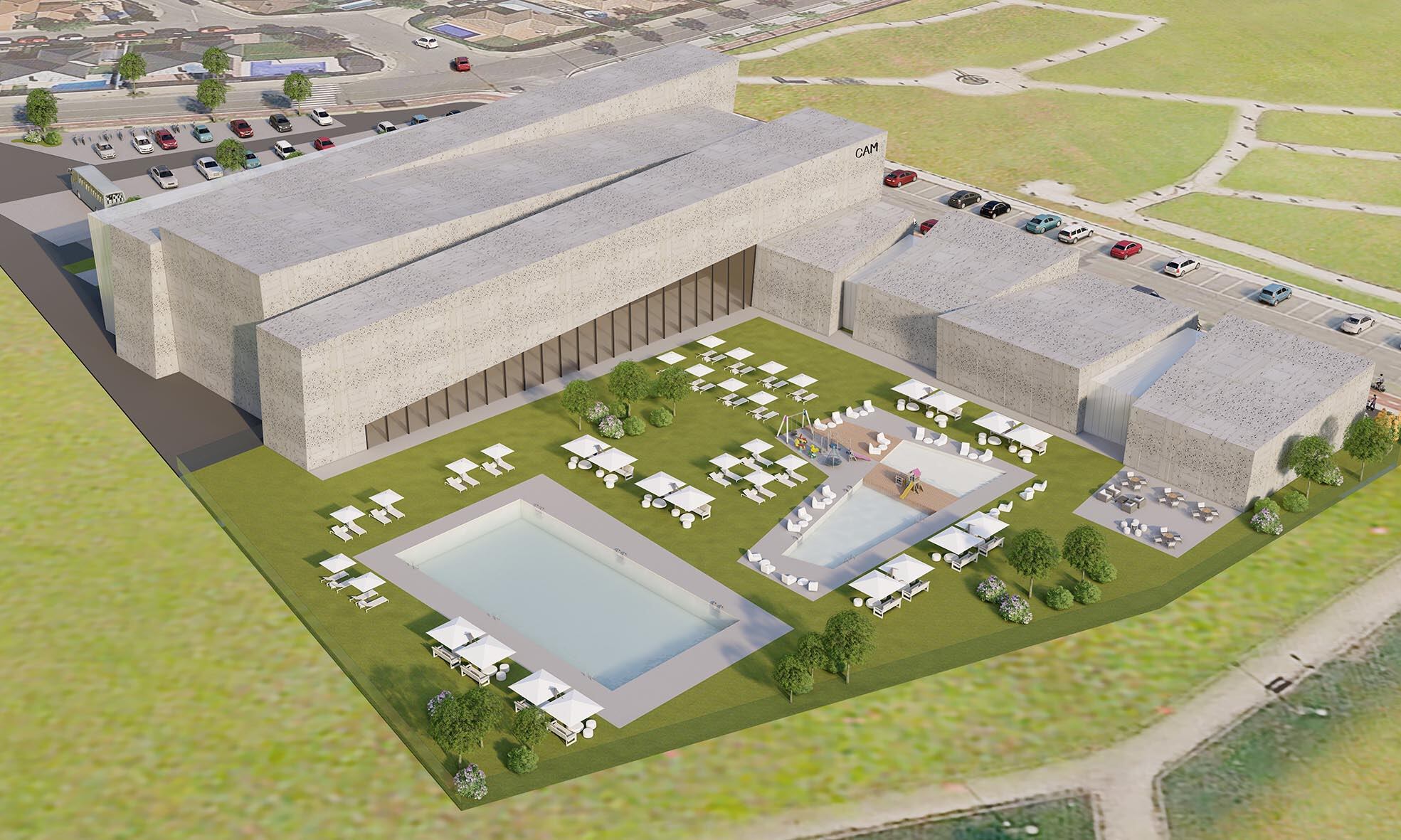 Infografía complejo acuático Cabanillas cuando esté terminado