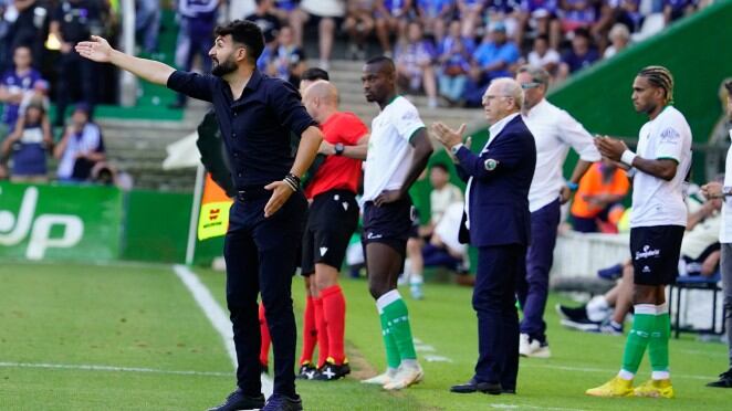 Romo, durante el partido contra el Oviedo
