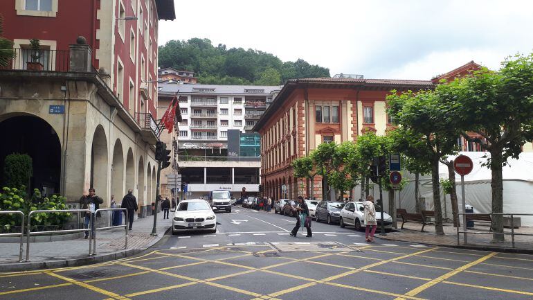 Detalle de la plaza de Unzaga de Eibar