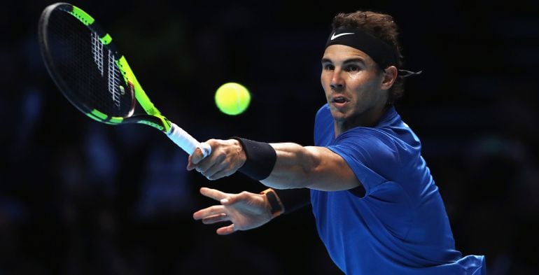 Rafa Nadal, en su encuentro ante David Goffin en las Finales de la ATP.