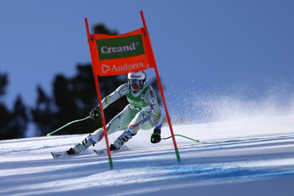 Jordina Caminal al segon entrenament a la pista de l'Àliga ahir