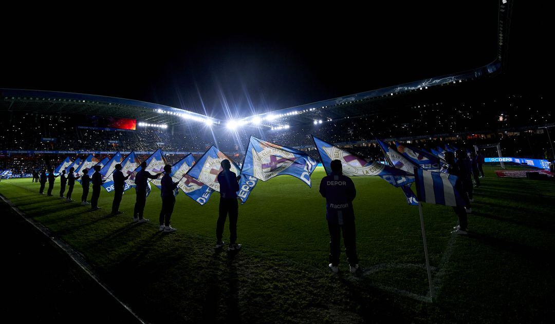 Riazor, antes del inicio del partido entre el Deportivo y el Girona.