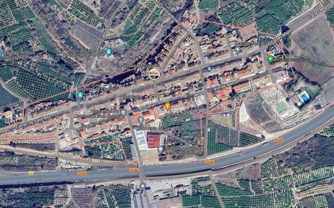 Vista aérea de Llocnou de Sant Jeroni.