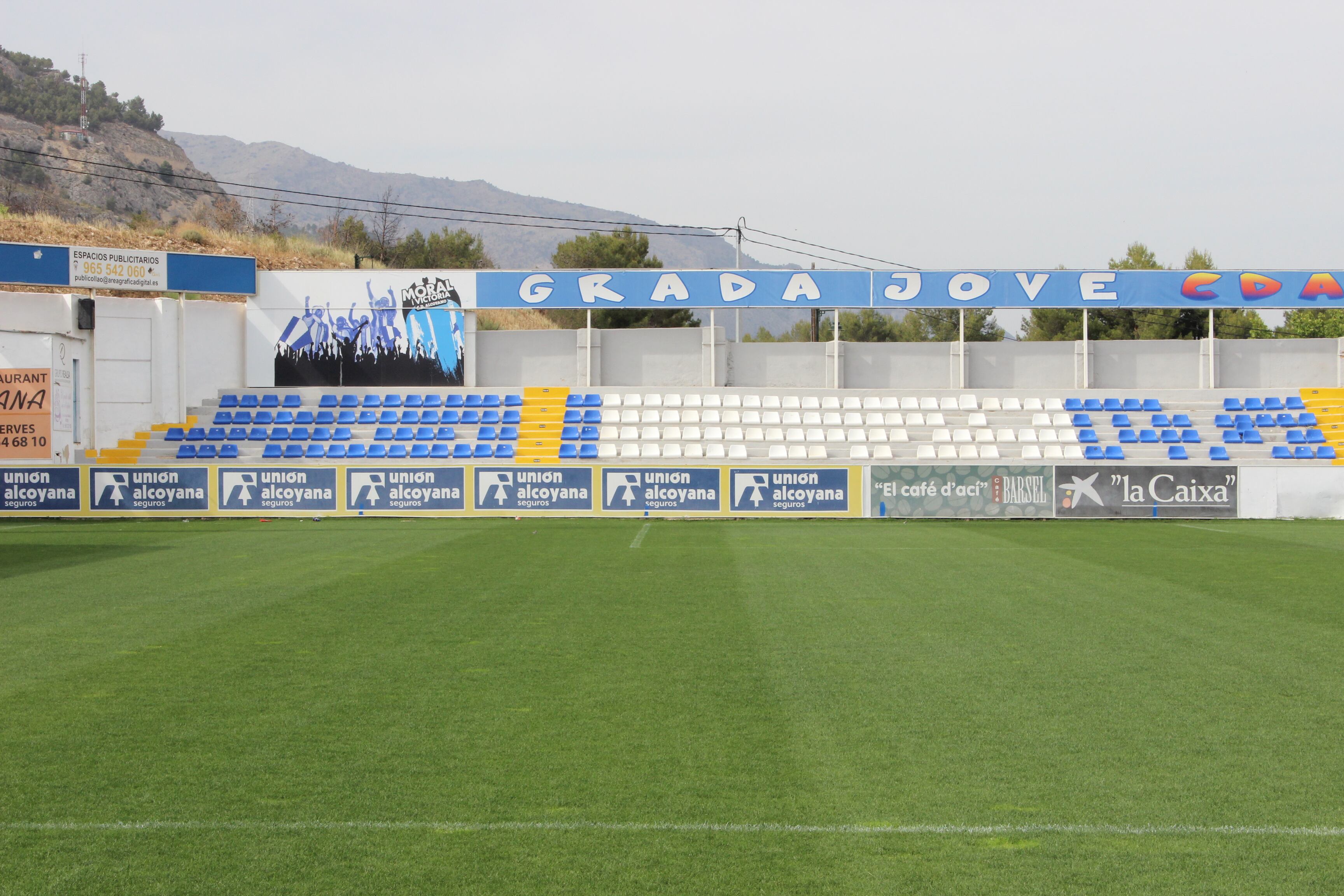 Fondo de Gol A en El Collao, donde irá uno de los nuevos marcadores