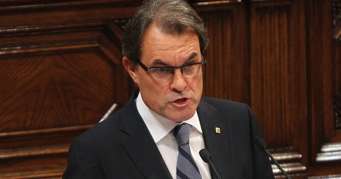 El presidente de la Generalitat, Artur Mas, durante su intervención en el debate de política general que ha arrancado esta tarde en el Parlamento catalán