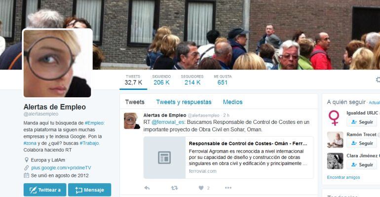 Existen cuentas fraudulentas en activo que ofrecen falsas ofertas de trabajo la red social Twitter.