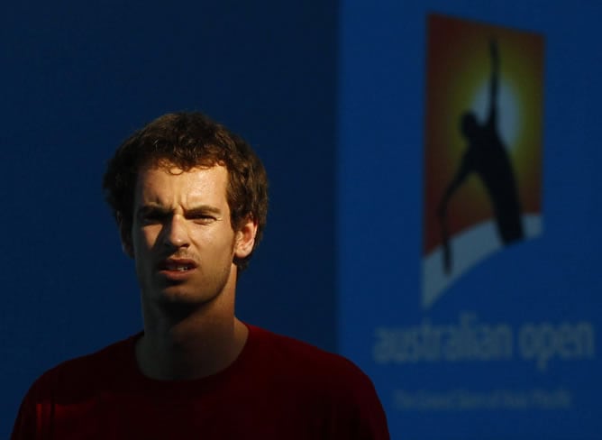 Andy Murray, preparando la final del Open de Australia ante Djokovic