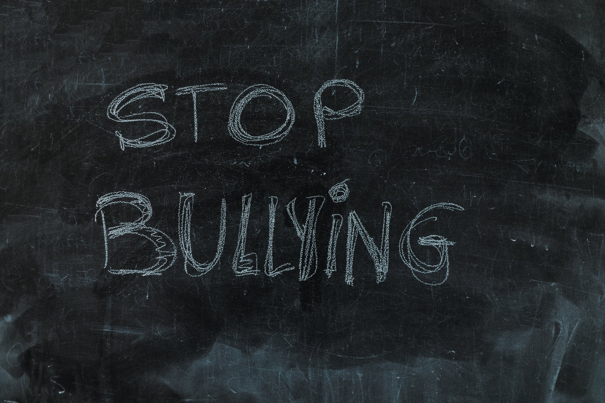 stop bullying menssage concept in blackboard
