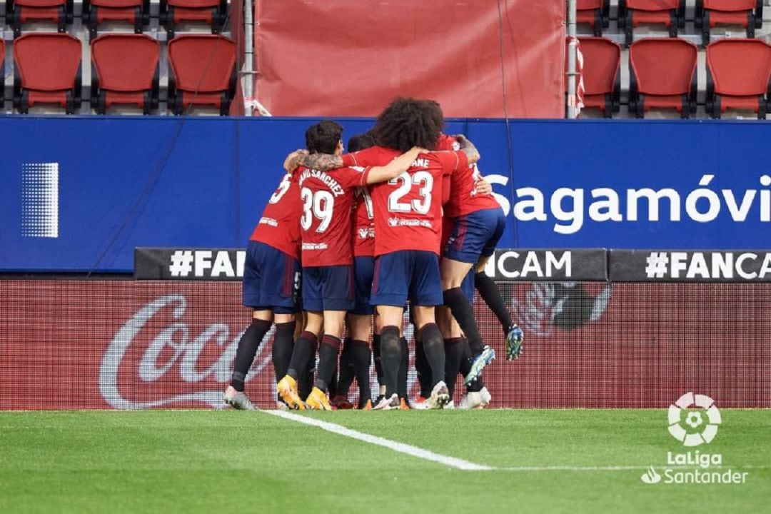 Osasuna celebrando uno de los goles que le han llevado a la remontada en esta segunda vuelta 