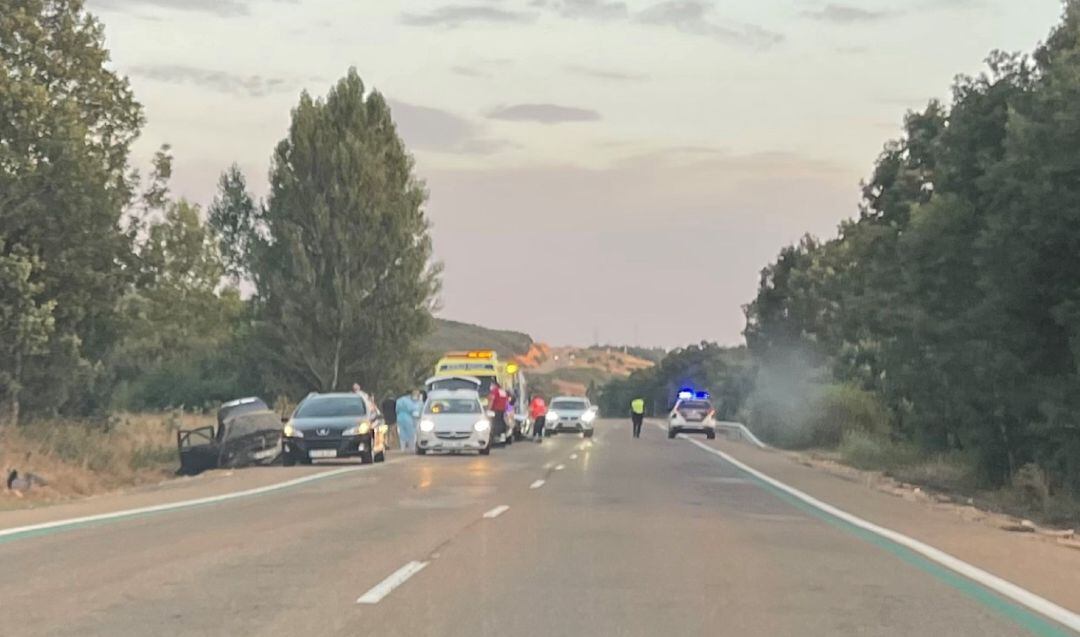 Imagen del accidente en la provincia de Palencia