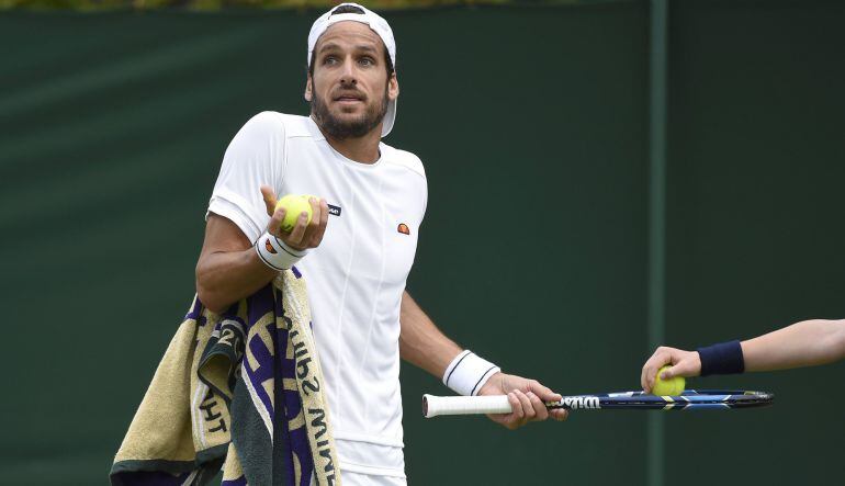 Feliciano López, en su partido ante Fabio Fognini.