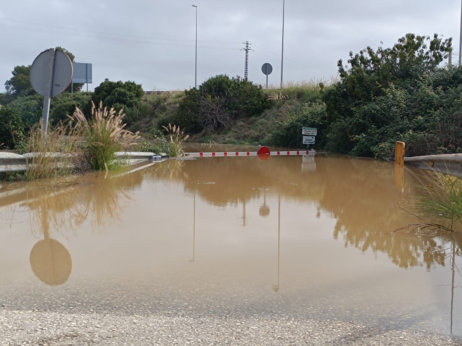 Zona de La Partida de Tavernes inundada.