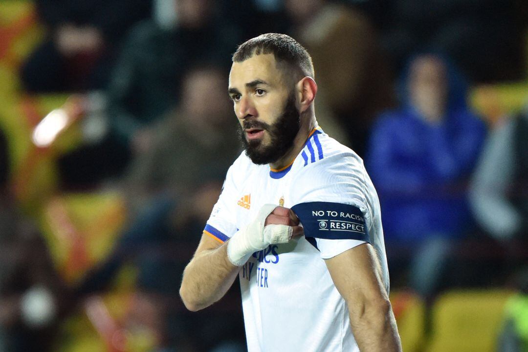 Benzema, durante el partido contra el Sheriff. 