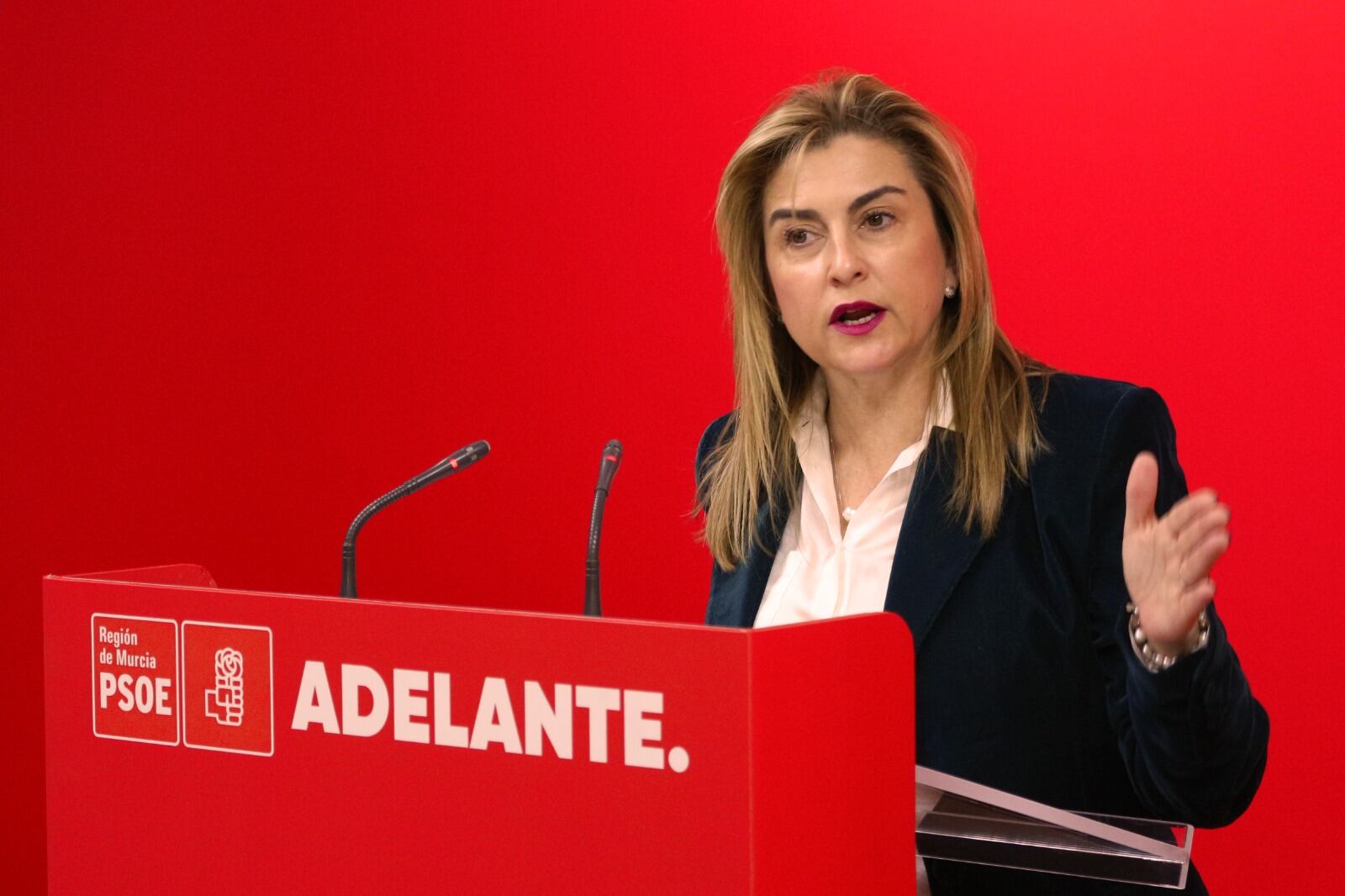 La vicesecretaria general y portavoz del Partido Socialista de la Regiónde Murcia, Carmina Fernández