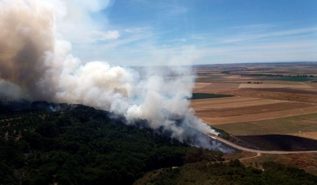 Incendio localizado en el municipio de Villagarcía de Campos
