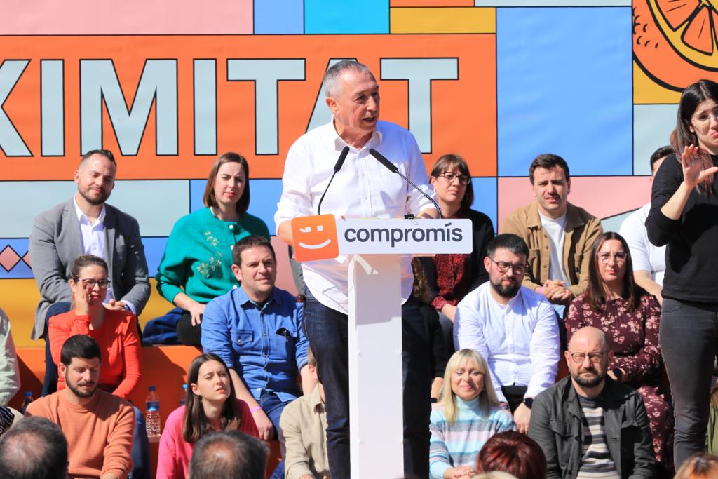 Joan Baldoví en la presentación de las candidaturas de Compromís
