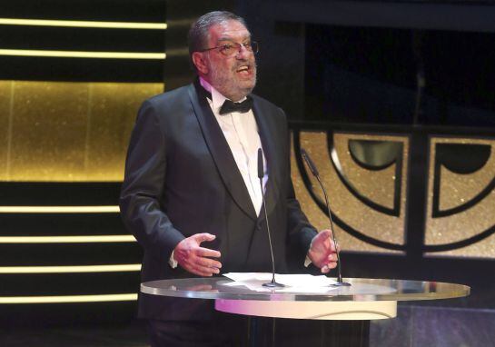 GRA549. MADRID, 07/02/2015.- El presidente de la Academia de Cine Española, Enrique González Macho, durante la gala de entrega de los premios Goya 2015, que se celebra esta noche en el centro de congresos Príncipe Felipe, en Madrid. EFE/Ballesteros