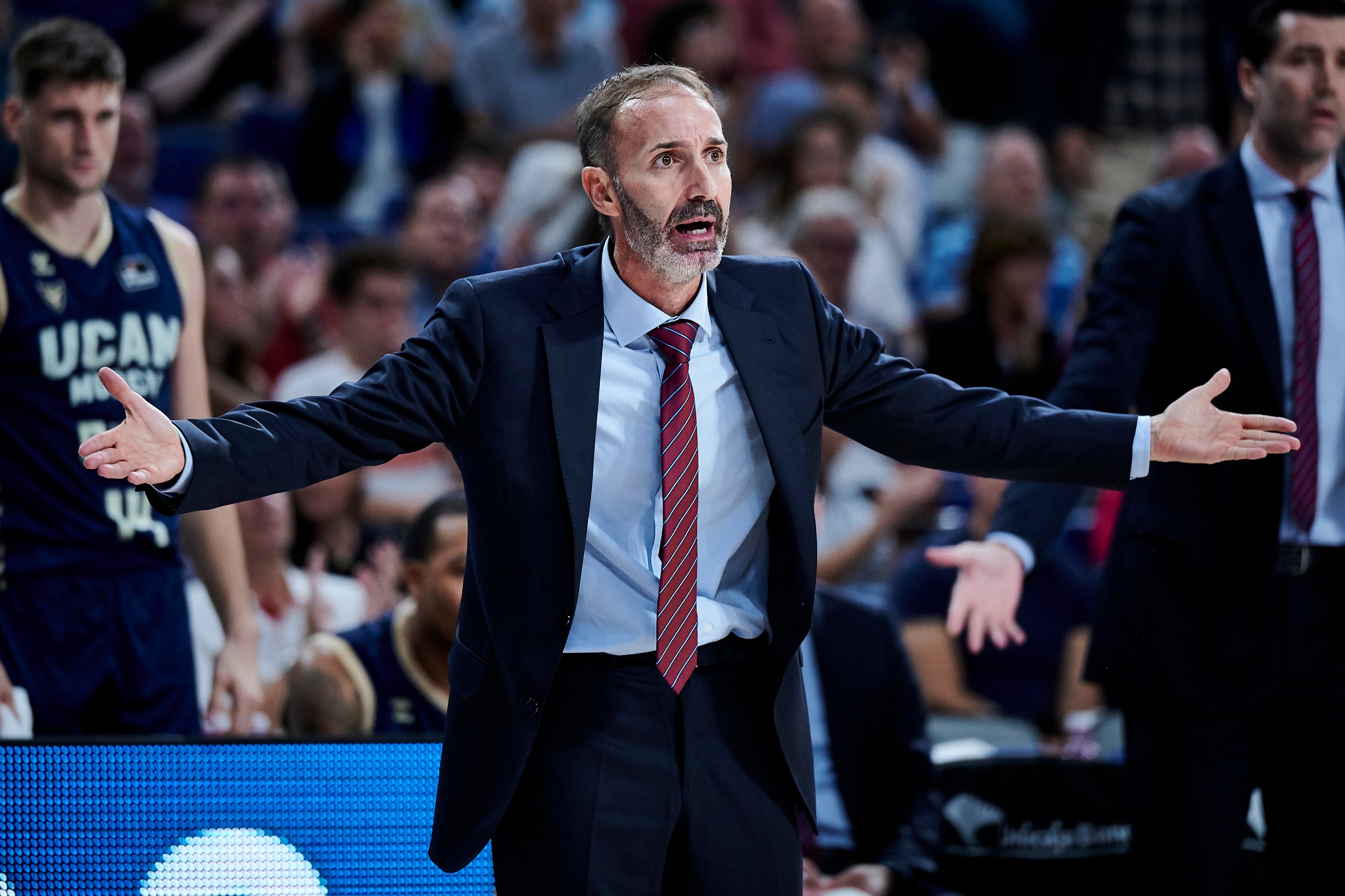 Sito Alonso en el Wizink Center durante el encuentro entre el Real Madrid y el UCAM Murcia.