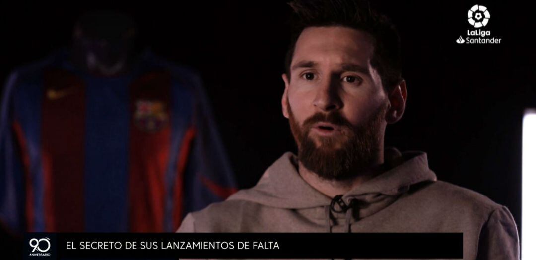 Leo Messi, durante su conversación con LaLiga