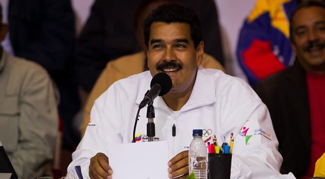 El presidente de Venezuela, Nicolás Maduro, en un acto de conmemoración dirigido a los trabajadores del sector público, por el día del Trabajo