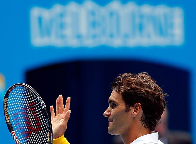 Federer celebra su pase a semifinales