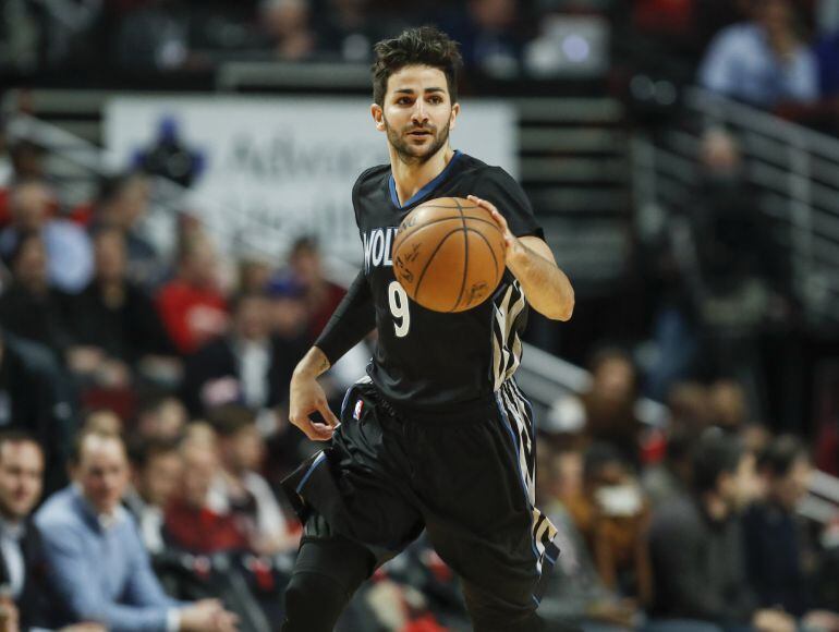 Ricky Rubio, durante un partido con los Timberwolves