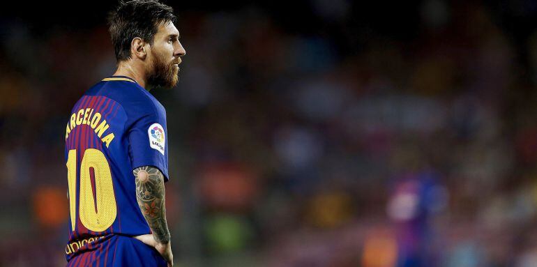 Messi, durante el partido de debut liguero frente al Real Betis