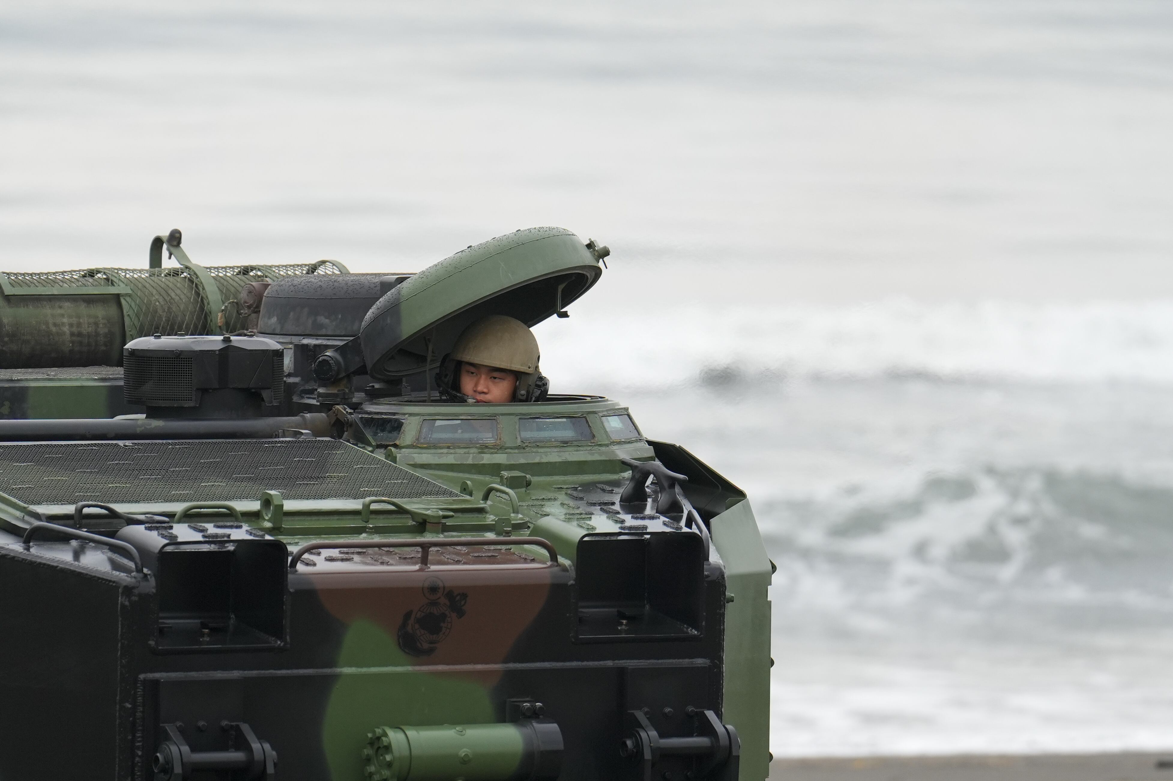 Un militar de Taiwán durante unos ejercicios de entrenamiento