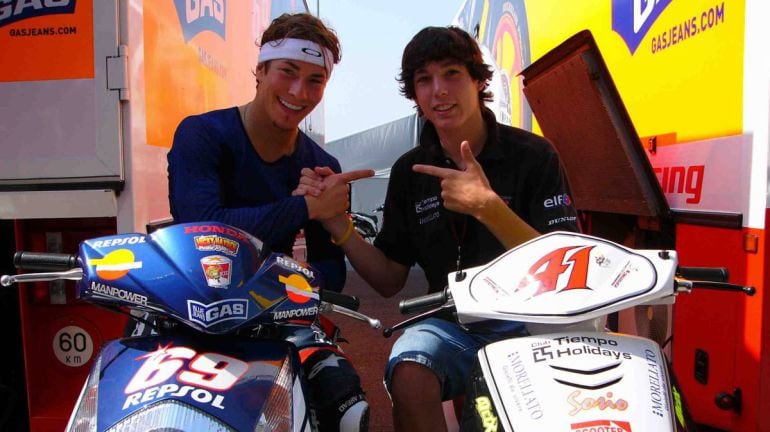 Hayden y Espargaró cuando el piloto español tenía 15 años