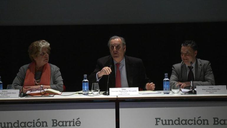 Presentación de las páginas web en la Fundación Barrié en Vigo.