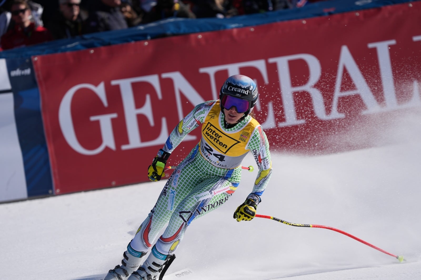 Cande Moreno a l’últim supergegant de la Copa d’Europa de velocitat a l’estació italiana de Sarntal